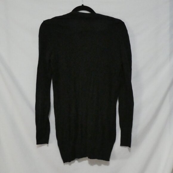 JACOB | medium | Black Knit Button-Up V-Neck Cardigan - Picture 2 of 16